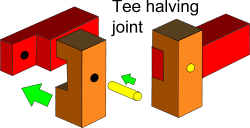 Tee halving joint
