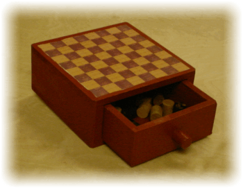Chess box with drawer for storage