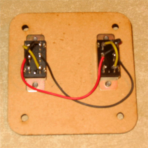 Photograph of the switches wired up